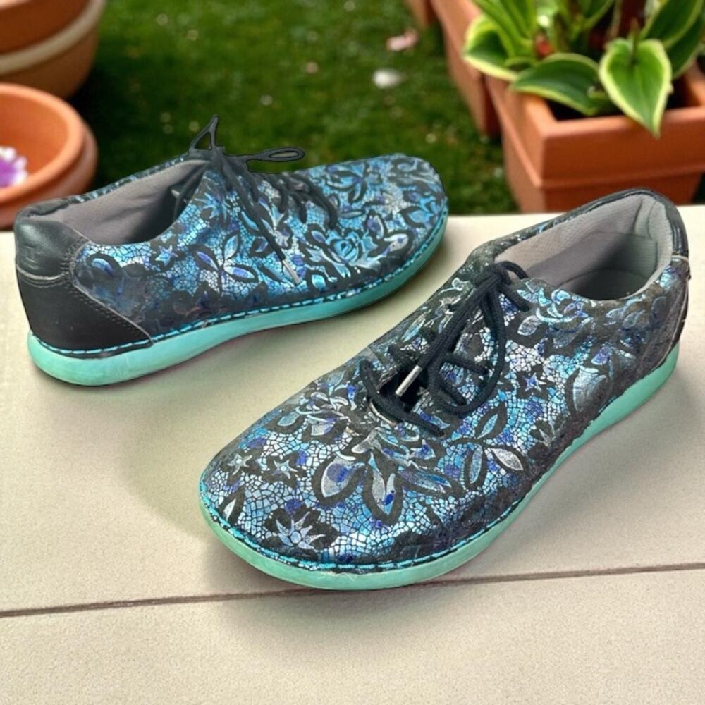 Alegria Women's 37 Icy Blooms Essence Leather & Fabric Comfort Shoes ESS-924